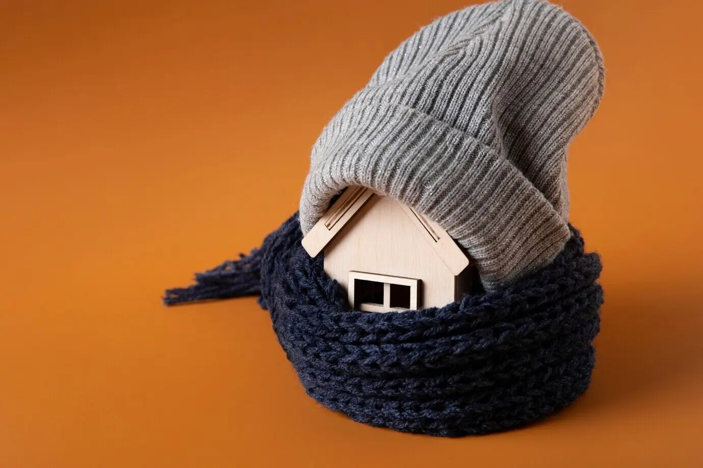 Concept of a cozy house with a wooden toy house.